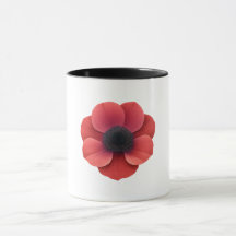 Taza negra combinada - Flor de Anemone