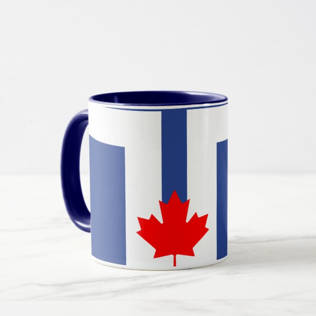 Taza negra combo con bandera de Toronto, Canadá (Anverso izquierdo)