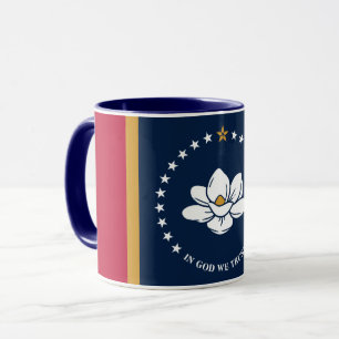 Taza negra combo con la bandera de Mississippi, EE