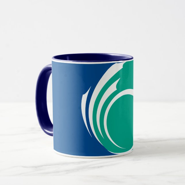 Taza negra combo con la bandera de Ottawa, Canadá (Anverso izquierdo)