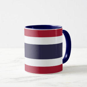 Taza negra combo con la bandera de Tailandia