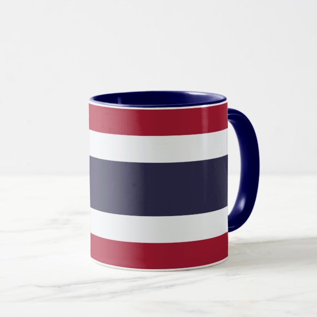 Taza negra combo con la bandera de Tailandia (Anverso derecho)
