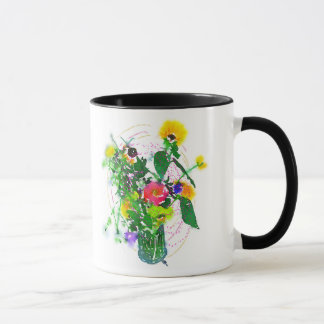 Taza negra de 11 oz del jardín de Cherie Combo