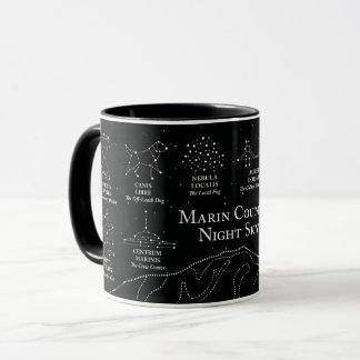 Taza negra de 11 oz Marin County Night Sky