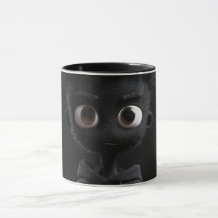 Taza negra de arte abstracto de línea moderna Co