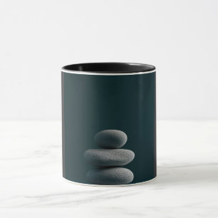 Taza negra de arte abstracto de línea moderna Co