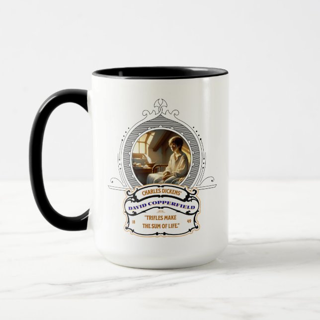 Taza negra de David Copperfield de Dickens (Izquierda)