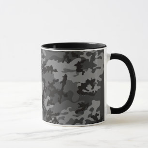 Taza negra de encargo del vidrio de Camo
