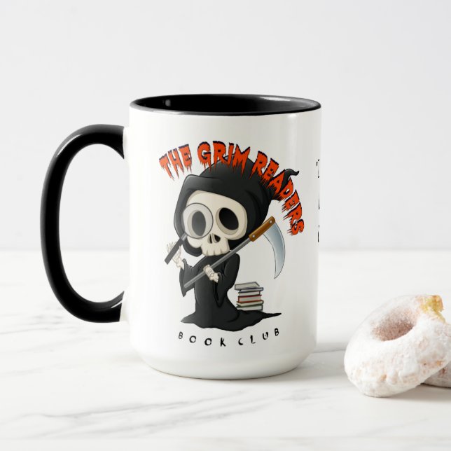 Taza negra de la manija (Con donut)