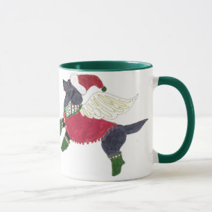 Taza negra de Labrador de los ángeles de Gulliver