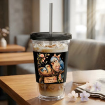 Taza negra de Tumblr para regalar a mamá con pájar
