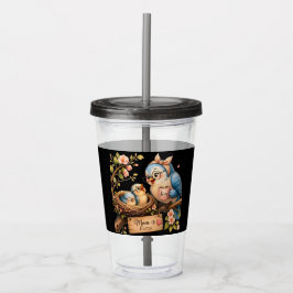 Taza negra de Tumblr para regalar a mamá con pájar