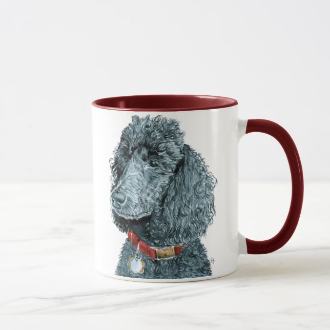 Taza negra de Whitney del caniche (Derecha)