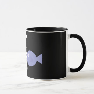 Taza negra del campanero de Piscis del dibujo