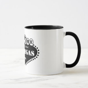 Taza NEGRA del campanero T del Rótulo de Las Vega