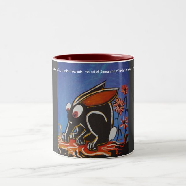 taza negra del conejito (Centro)