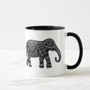 Taza negra del elefante africano