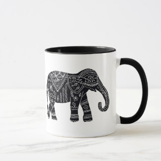 Taza negra del elefante africano