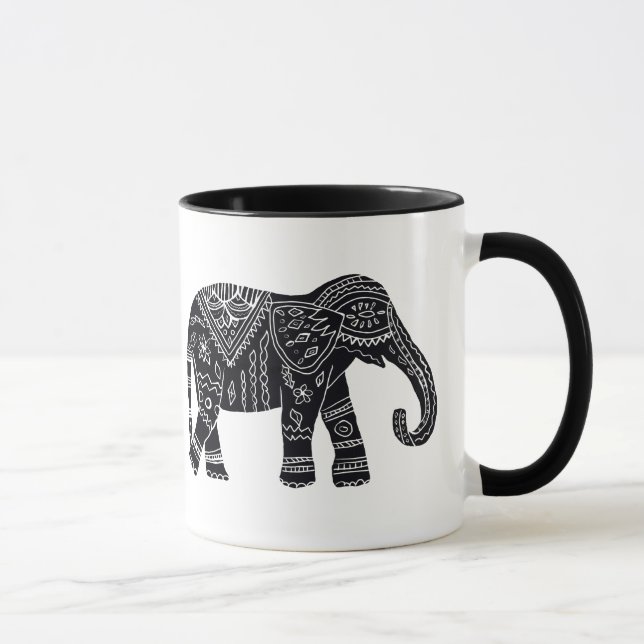 Taza negra del elefante africano (Derecha)