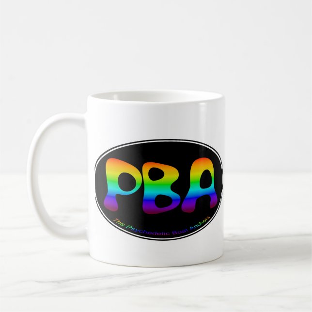 Taza negra del óvalo 15oz de PBA (Izquierda)