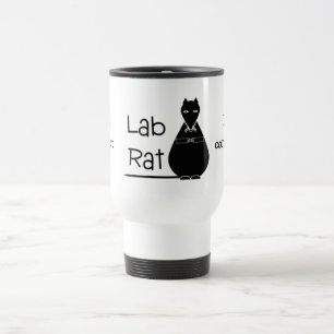 Taza negra del viaje de la rata del laboratorio