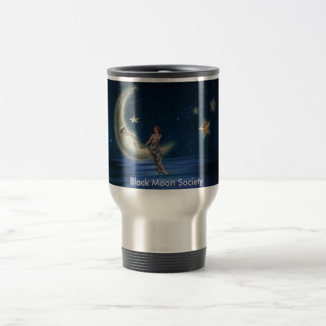 Taza negra del viaje de la sociedad de la luna (Centro)