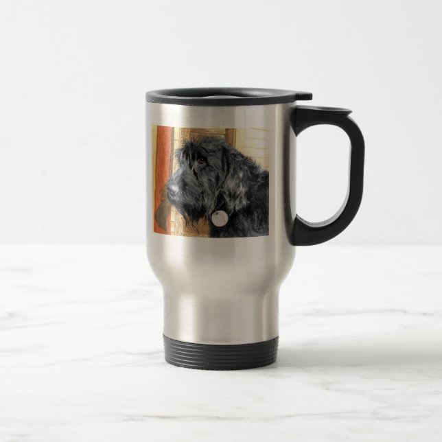 Taza negra del viaje de Labradoodle #1 (Derecha)
