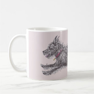 Taza negra desaliñada corriente de Terrier