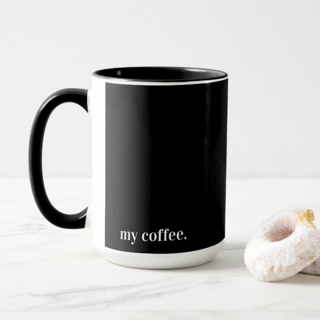 Taza negra para mi café (Con donut)