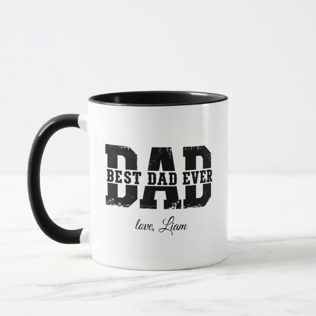 Taza Negra Personalizada 'Mejor Papá del Mundo' co (Izquierda)