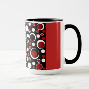 Taza negra/roja del modelo del círculo