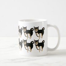 Taza negra y del moreno linda de Shiba Inu del