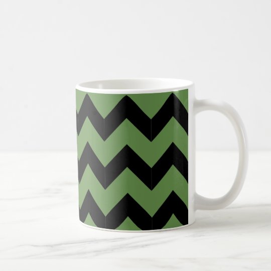 Taza negra y verde clásica