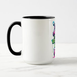 Taza Negrita Cita divertida Neon Graffiti Design