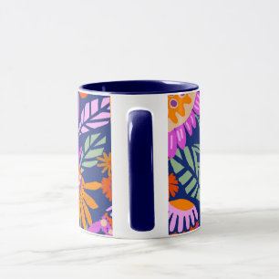 Taza Negrita Diseño floral