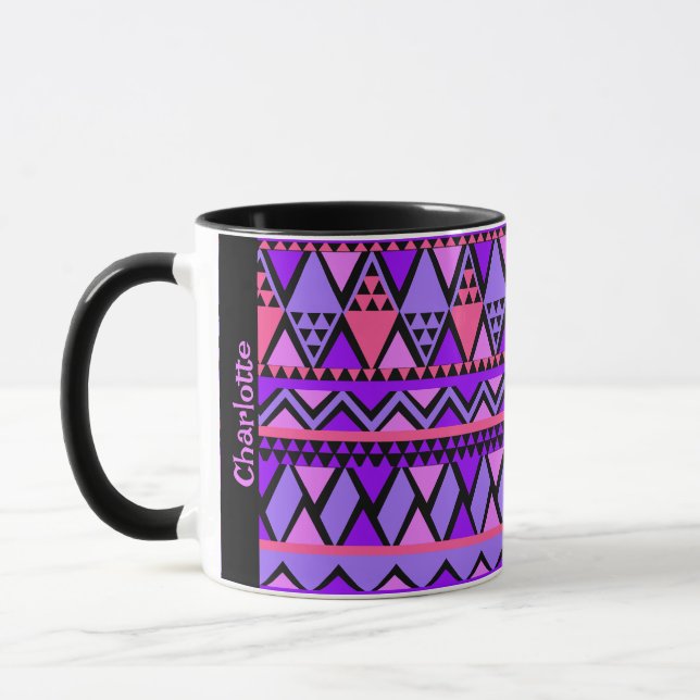 Taza Negrita Púrpura Púrpura Añadir nombre Tribal Patró (Izquierda)