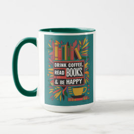 Taza Negrita Resumen "Beber café, leer libros"