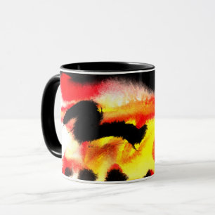 Taza Negrita Resumen Colores de color rojo negro amaril