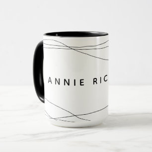 Taza negro 15 oz combo mug con nombre