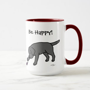 Taza Negro amistoso Labrador del dibujo animado del