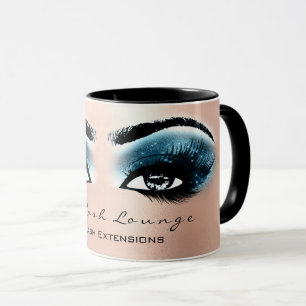 Taza Negro azul del estudio del maquillaje del ojo de