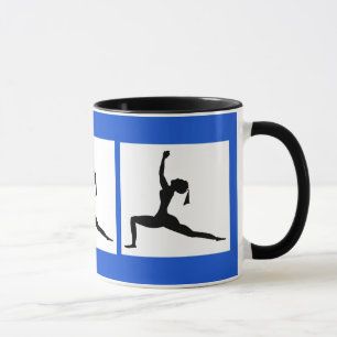 Taza Negro azul - Yoga diseña café combinado Mug/ Cup