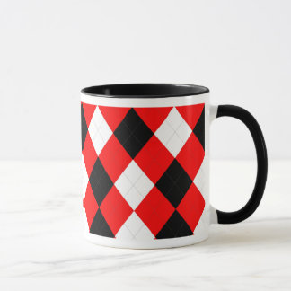 Taza Negro blanco rojo del KRW Argyle