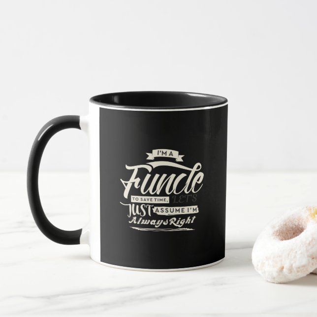 Taza Negro clásico soy Funcle - idea del regalo para el (Con donut)