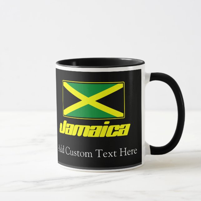 Taza Negro con bandera de Jamaica (Derecha)