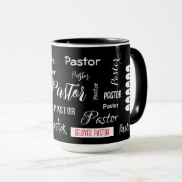 Taza Negro con la firma del Pastor Amado del Tipo de le