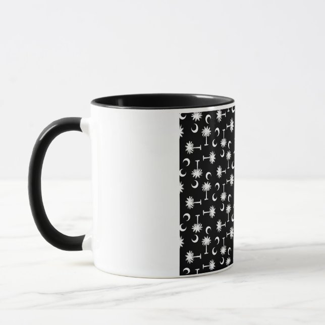 Taza Negro de la bandera de la luna del Palmetto de (Izquierda)