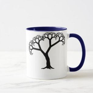 Taza Negro del árbol del fractal