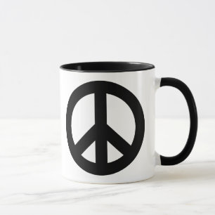Taza Negro del signo de la paz