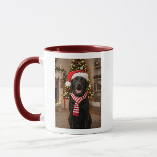 Taza Negro Labrador Acogedor Feliz Navidogmaka Navidad
